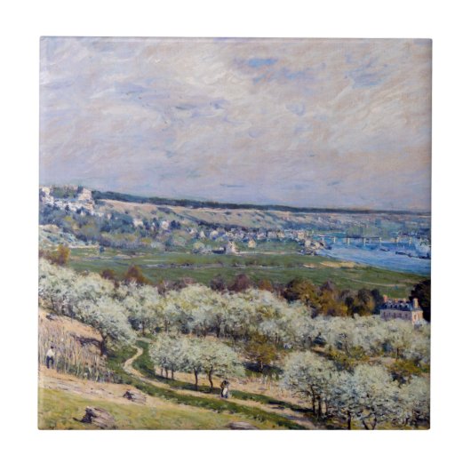 Alfred Sisley - Terrasse auf Saint-Germain, Frühja Fliese (Vorderseite)