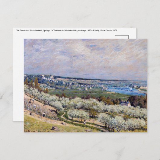 Alfred Sisley - Terrasse auf Saint-Germain, Frühja Postkarte (Vorne/Hinten)