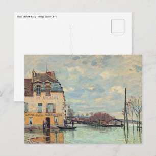 Alfred Sisley - Überschwemmung bei Port-Marly 1872 Postkarte