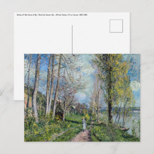 Alfred Sisley - Ufer der Seine bei By Postkarte