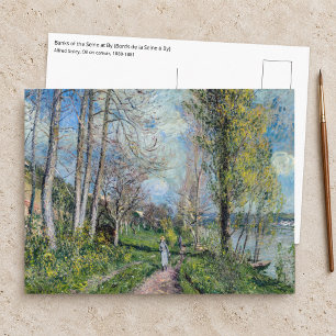 Alfred Sisley - Ufer der Seine bei By Postkarte