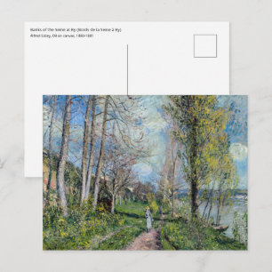 Alfred Sisley - Ufer der Seine bei By Postkarte