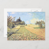 Alfred Sisley | Weizenfeld Postkarte (Vorne/Hinten)
