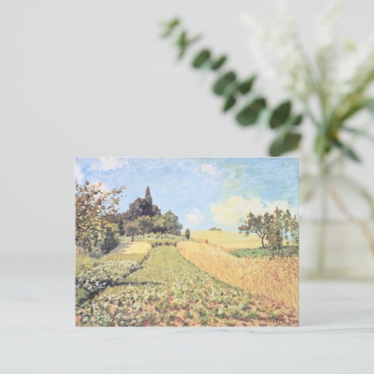 Alfred Sisley | Weizenfeld Postkarte (Stehend Vorderseite)
