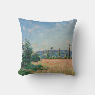 Alfred Sisley - Wiesen von Sahurs im Morgenlicht Kissen