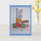 "Alfred the Fisherwolf" Get Well Card Karte (Gelbe Blume)