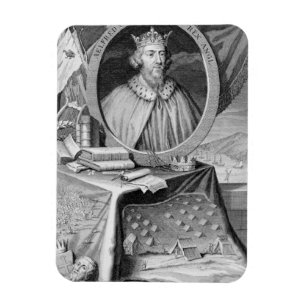 Alfred the Great (849-99) King of Wessex, graviert Magnet
