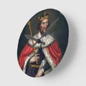 Alfred the Great (849-99), nach einem Gemälde in d Runde Wanduhr (Winkel)