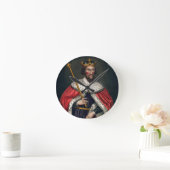 Alfred the Great (849-99), nach einem Gemälde in d Runde Wanduhr (Zuhause)