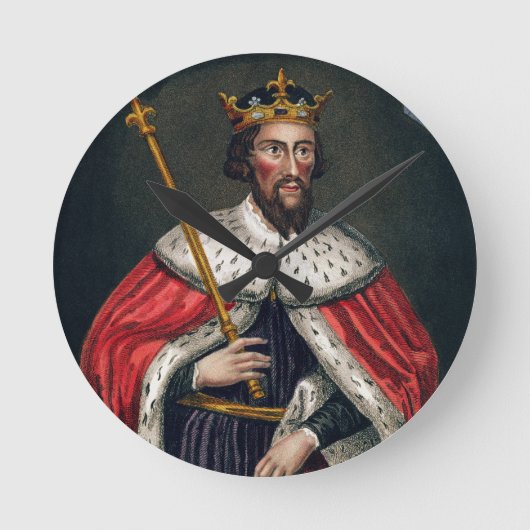 Alfred the Great (849-99), nach einem Gemälde in d Runde Wanduhr (Vorderseite)