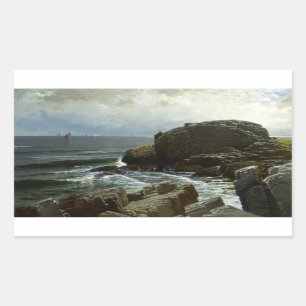 Alfred Thompson Bricher - Castle Rock, Marblehead Rechteckiger Aufkleber