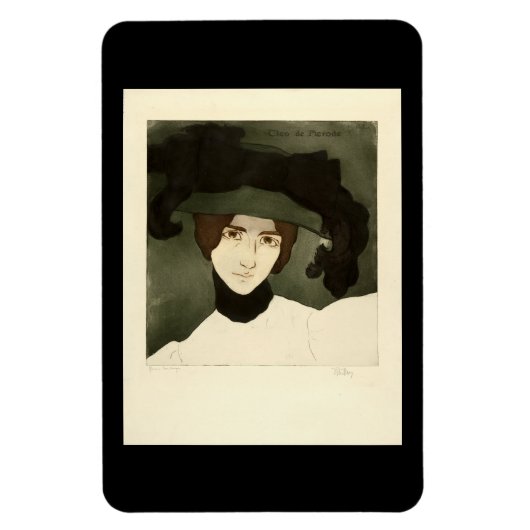 Alfredo Müller, Portrait Cléo de Mérode 1900 Poste Magnet (Vertikal)