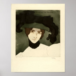 Alfredo Müller, Portrait Cléo de Mérode 1900 Poster