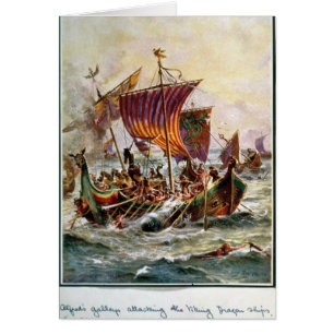 Alfreds Galeeren, die den Viking-Drachen in