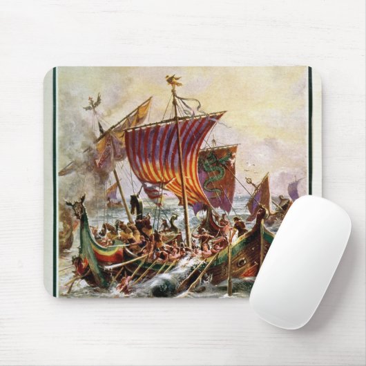 Alfreds Galeeren, die den Viking-Drachen in Mousepad (Mit Mouse)