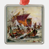 Alfreds Galeeren, die den Viking-Drachen in Silbernes Ornament (Vorne)