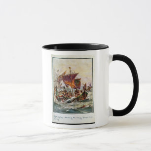 Alfreds Galeeren, die den Viking-Drachen in Tasse