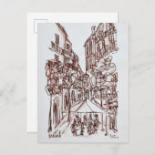 Alfresco Dining im Abend | Madrid, Spanien Postkarte (Vorne/Hinten)