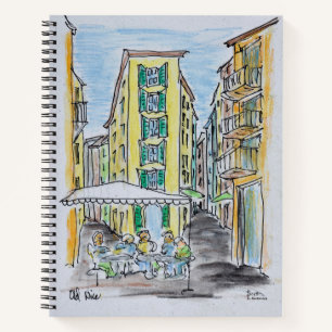 Alfresco-Dining in Alt-Nizza Nizza, Frankreich Notizblock