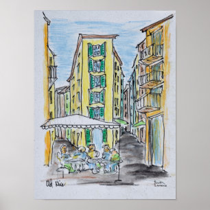 Alfresco-Dining in Alt-Nizza   Nizza, Frankreich Poster