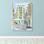 Alfresco Dining in der Altstadt von Nizza | Nizza, Leinwanddruck (Insitu (Holzboden))