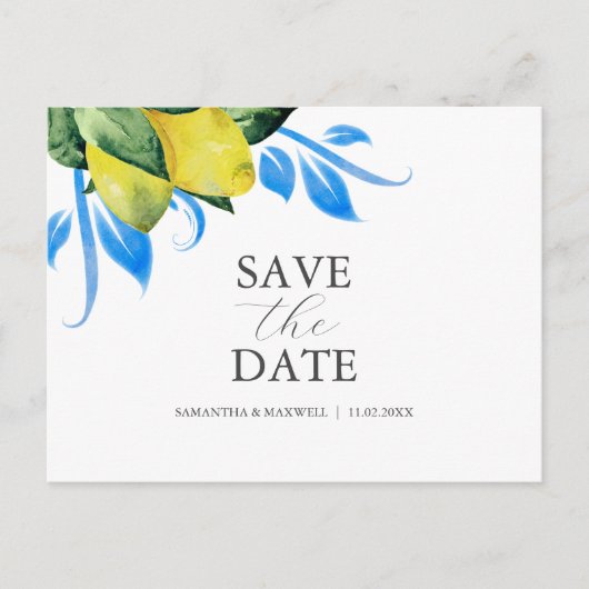 Alfresco Wedding Theme Save the Date Postkarte (Vorderseite)