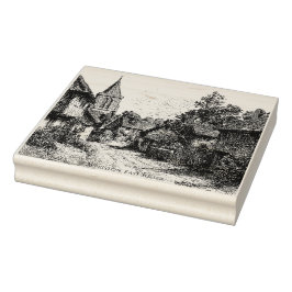 Alfriston, East Sussex Vintag Sketch Gummistempel