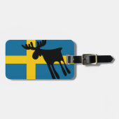 Älg / Moose med Svenska flaggan Gepäckanhänger (Vorderseite horizontal)