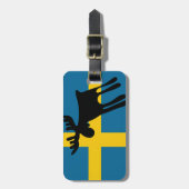 Älg / Moose med Svenska flaggan Gepäckanhänger (Vorderseite vertikal)