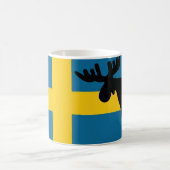 Älg / Moose med Svenska flaggan Kaffeetasse (Mittel)