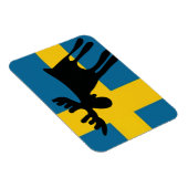 Älg / Moose med Svenska flaggan Magnet (Rechte Seite)