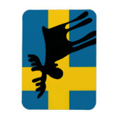 Älg / Moose med Svenska flaggan Magnet (Vertikal)