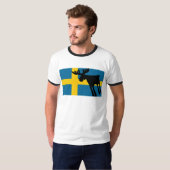 Älg / Moose med Svenska flaggan T-Shirt (Vorne ganz)