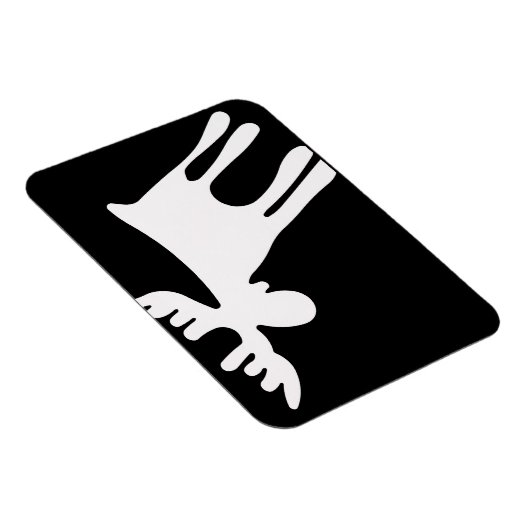 Älg / Moose, vit Magnet (Rechte Seite)