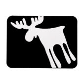 Älg / Moose, vit Magnet (Horizontal)