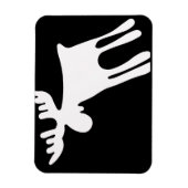 Älg / Moose, vit Magnet (Vertikal)