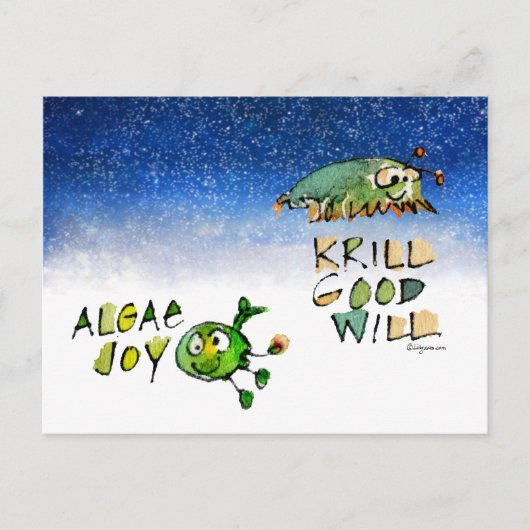Algae Joy Krill Good Will Holiday Postcard Postkarte (Vorderseite)
