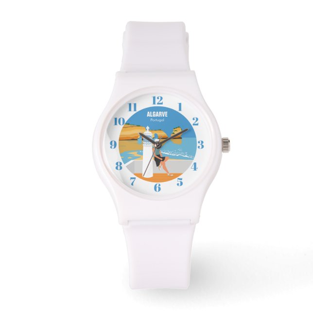 Algarve Beach Girl Reisen Vintag Armbanduhr (Vorderseite)