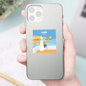 Algarve Beach Girl Reisen Vintag Aufkleber (Telefon)