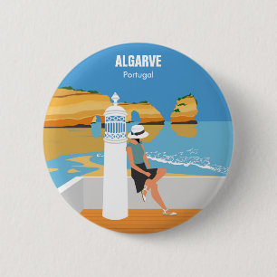 Algarve Beach Girl Reisen Vintag Button