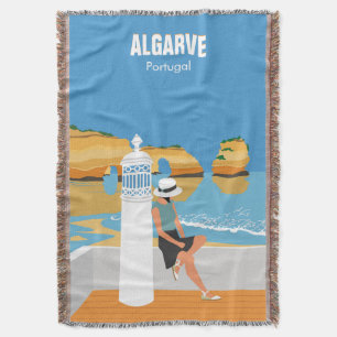 Algarve Beach Girl Reisen Vintag Decke