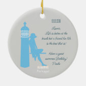 Algarve Beach Girl Reisen Vintag Keramik Ornament (Hinten)