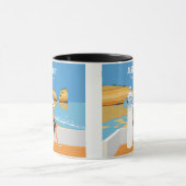 Algarve Beach Girl Reisen Vintag Tasse (Zentrum)