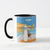 Algarve Beach Girl Reisen Vintag Tasse (Links)