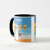 Algarve Beach Girl Reisen Vintag Tasse (Vorderseite Links)