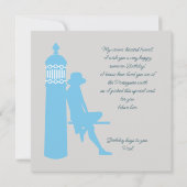 Algarve Beach Girl Reisen Vintage Karte (Rückseite)