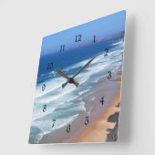 Algarve Beach, Portugal Quadratische Wanduhr (Winkel)