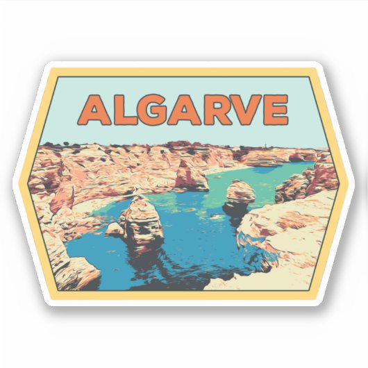 Algarve Küstendarstellung Portugal Aufkleber (Vorderseite)
