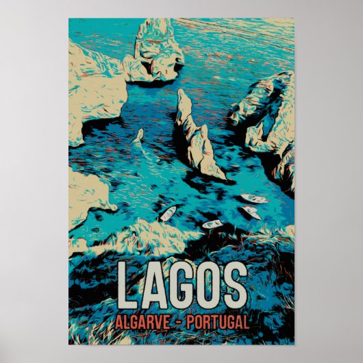 Algarve Lagos Küste Portugal Vintage Poster (Vorne)