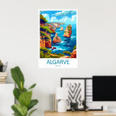 Algarve Nationalplakat Reisepark Skigebiet Vintage Poster (Heimbüro)